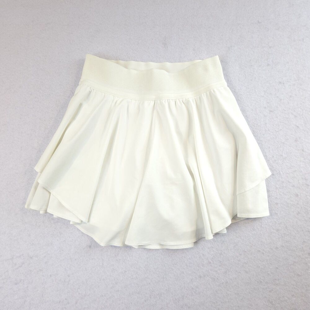 Lululemon Court Revival High Rise Skirt Skort White 0 Preppy Tennis Pickleball
